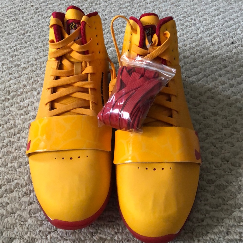 Size 15 Yellow/Red University of Maryland Under Armour Shoes